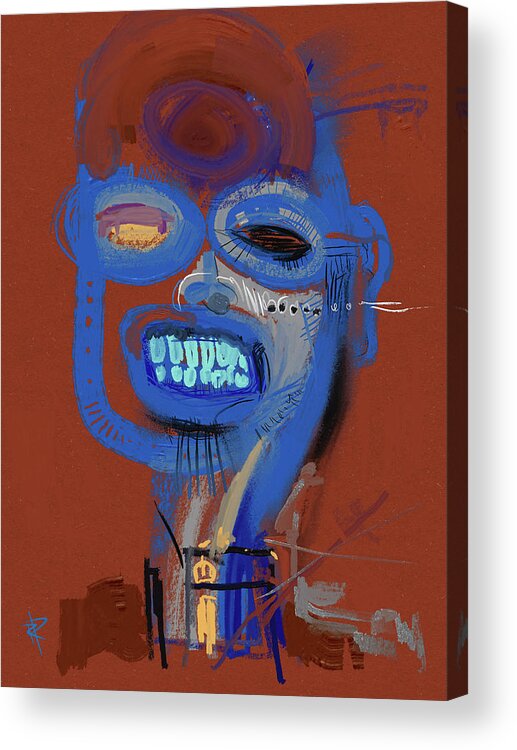 Abstract Acrylic Print featuring the mixed media What a smile by Russell Pierce