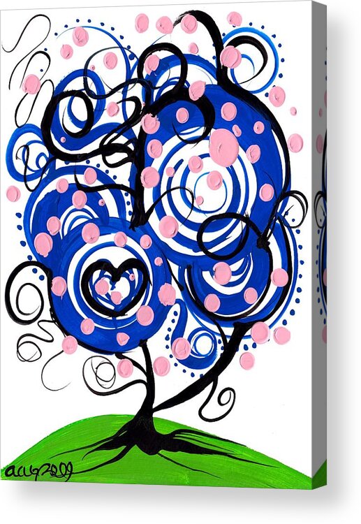 Abril Andrade Acrylic Print featuring the painting Whimsical Tree 3 by Abril Andrade