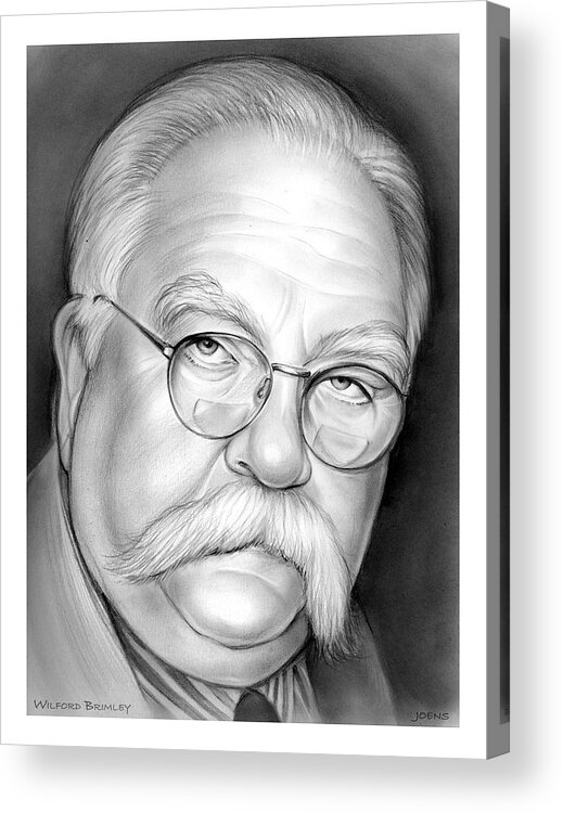 Wilford Brimley Acrylic Print featuring the drawing Wilford Brimley by Greg Joens
