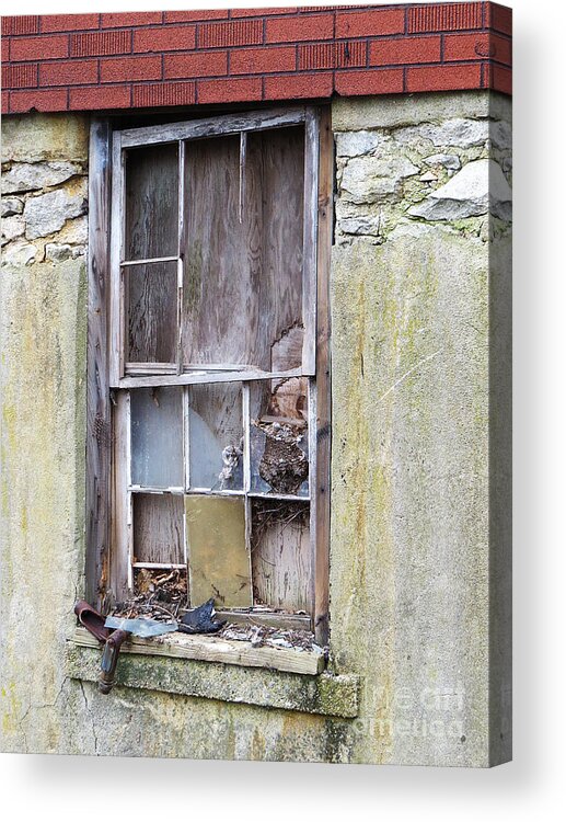 Bricks Acrylic Print featuring the photograph Window to Nowhere by Lili Feinstein