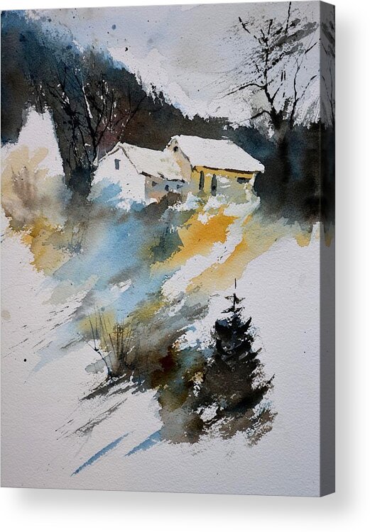 Landscape Acrylic Print featuring the painting Winter 613080 by Pol Ledent