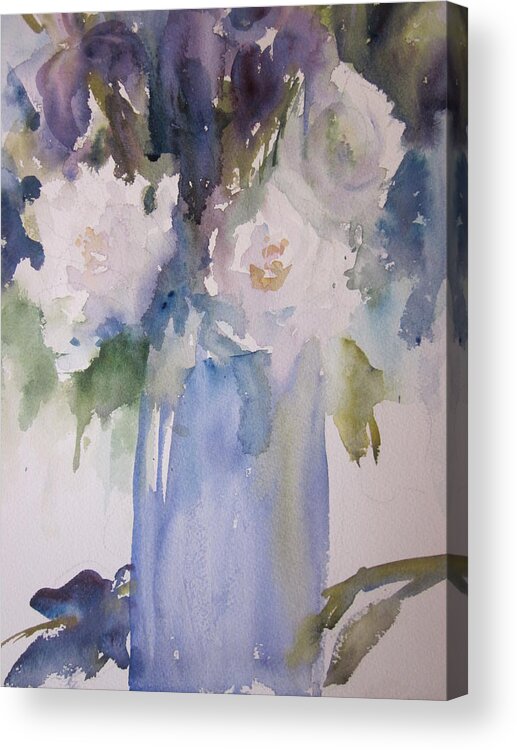 Roses Acrylic Print featuring the painting Winter Blues by Sandra Strohschein