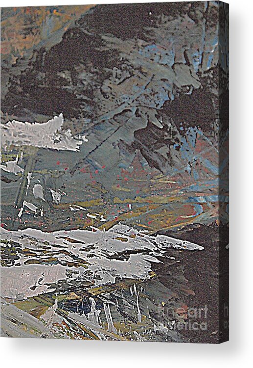 Abstract Gouache Painting Acrylic Print featuring the painting Winter Landing by Nancy Kane Chapman