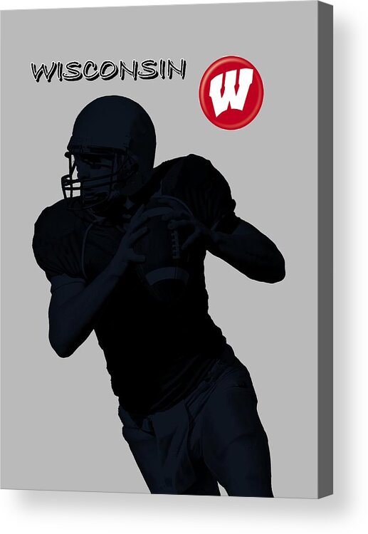 Football Acrylic Print featuring the digital art Wisconsin Football by David Dehner