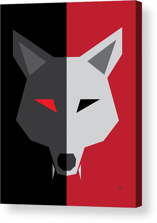 Digital Art Acrylic Print featuring the digital art Wolf 3 by K Bradley Washburn