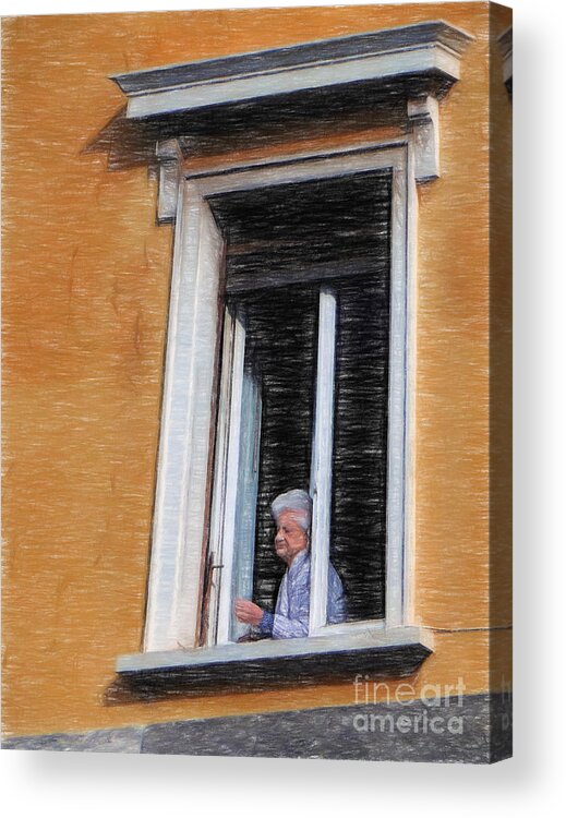 Woman Acrylic Print featuring the photograph Woman in the Window by Sue Melvin