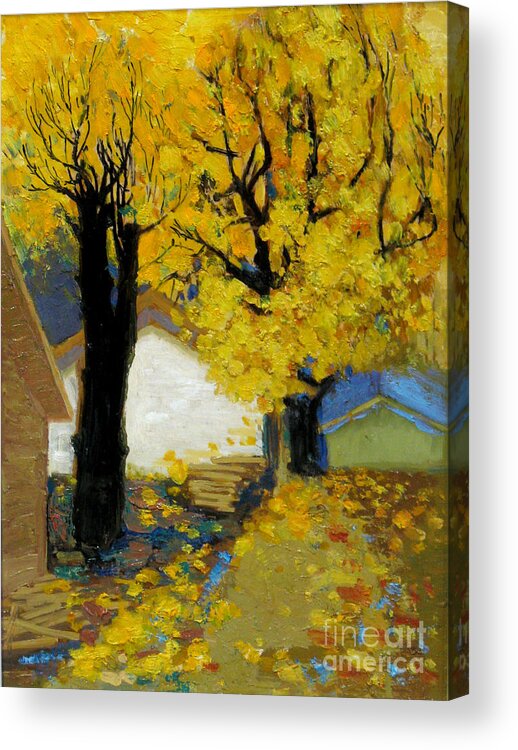 Yellow Acrylic Print featuring the painting Yellow by Meihua Lu