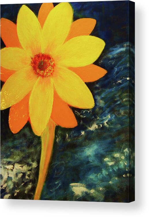 Yellow Acrylic Print featuring the painting Yellow Treat by John Scates