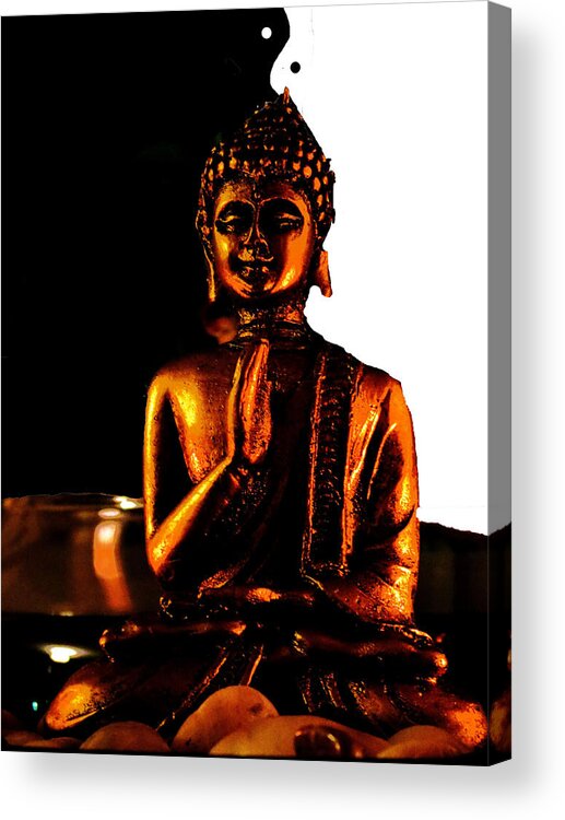 Yin And Yang Acrylic Print featuring the digital art Yin Yang Buddha by Vijay Sharon Govender