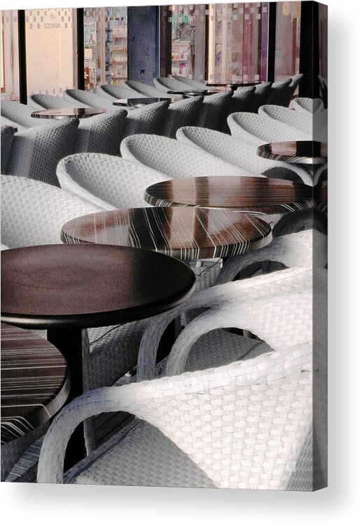Table Acrylic Print featuring the digital art Your Table Is Ready by Ann Johndro-Collins