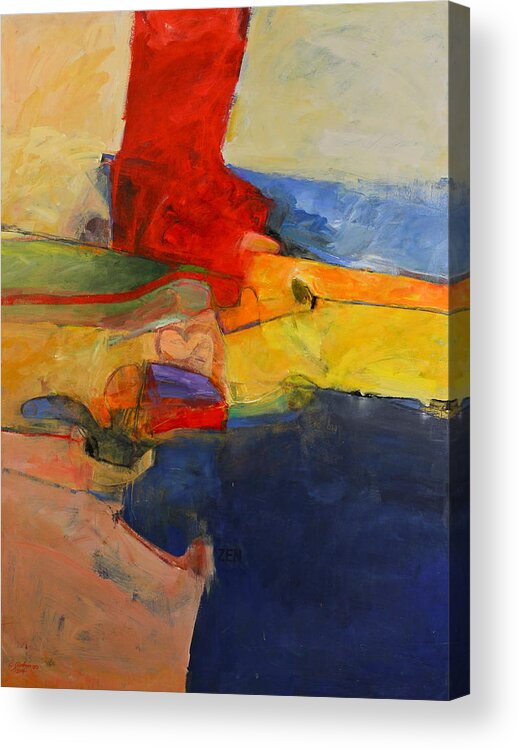  Abstract Painting Acrylic Print featuring the painting Zen Harbor by Cliff Spohn