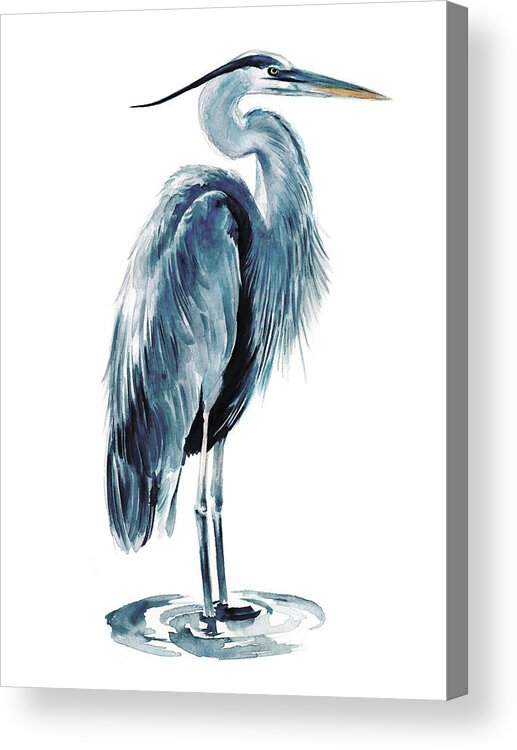Coastal Acrylic Print featuring the painting Blue Blue Heron I #1 by Jennifer Paxton Parker