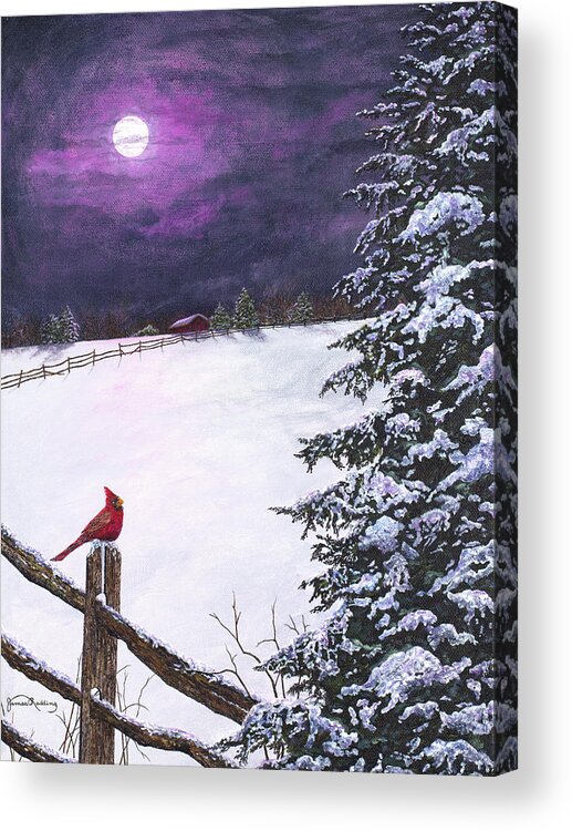 Deep Acrylic Print featuring the painting Deep Mauve Midnight #1 by James Redding
