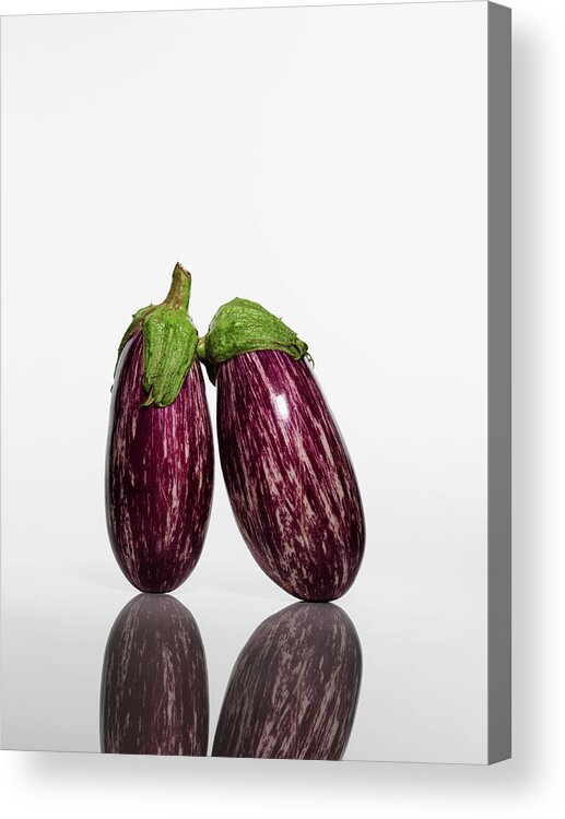 White Background Acrylic Print featuring the photograph Eggplant #1 by Kei Uesugi