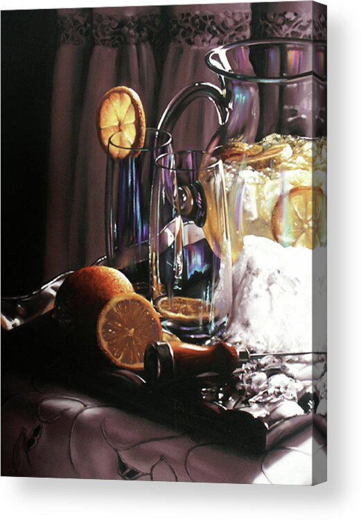 Lemonade Acrylic Print featuring the pastel Sunkist #1 by Dianna Ponting