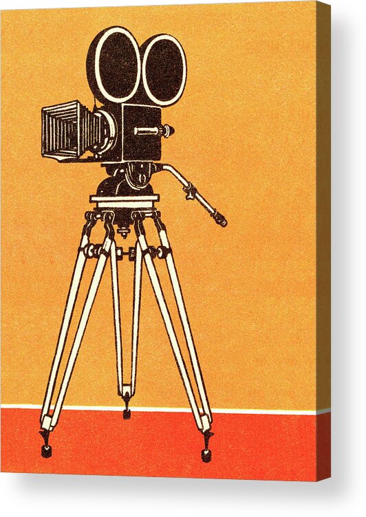 Camera Acrylic Print featuring the drawing Television camera #1 by CSA Images