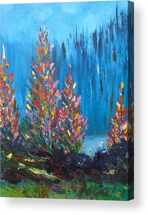 Woodland Acrylic Print featuring the painting The Woodlands of Lough Hyne #1 by Conor Murphy