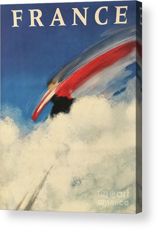 Vintage Skiing Poster Acrylic Print featuring the painting Vintage French Ski Poster #1 by Mindy Sommers