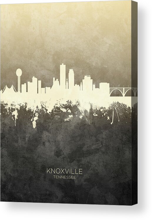 Knoxville Acrylic Print featuring the digital art Knoxville Tennessee Skyline #10 by Michael Tompsett