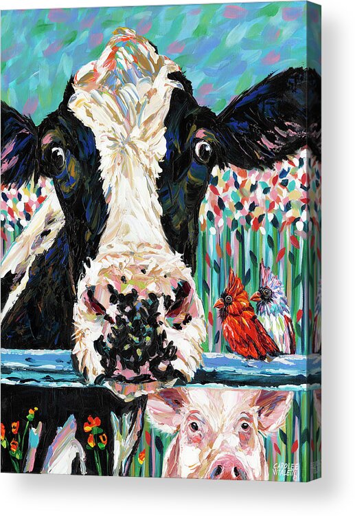 Inspirational & Holidays Acrylic Print featuring the painting Farm Buddies II by Carolee Vitaletti
