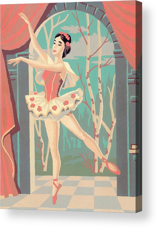 Activity Acrylic Print featuring the drawing Female ballet dancer #2 by CSA Images