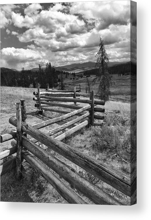 Idaho Acrylic Print featuring the photograph Idaho Mountain Fences #1 by Jerry Abbott