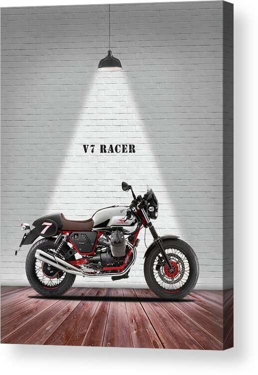 Moto Guzzi V7 Racer Acrylic Print featuring the photograph Moto Guzzi V7 Racer #1 by Mark Rogan