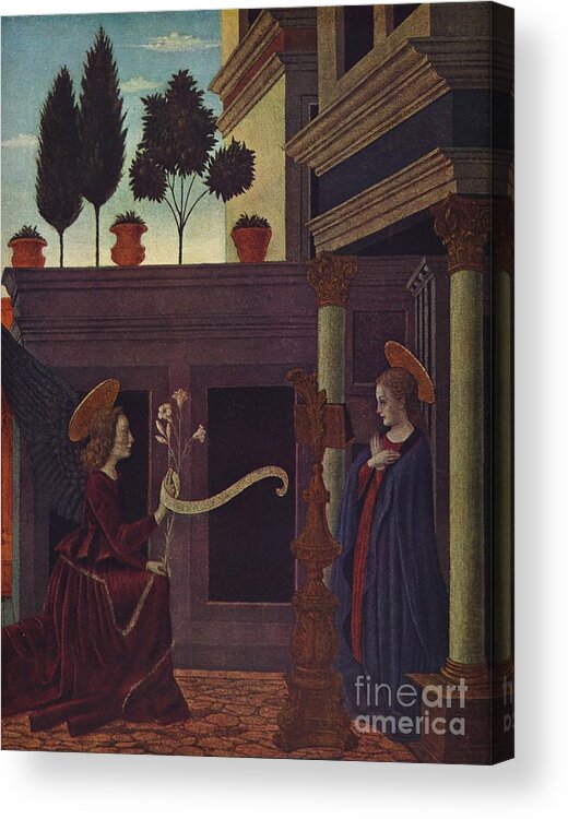 Annunciation Acrylic Print featuring the drawing The Annunciation #2 by Print Collector