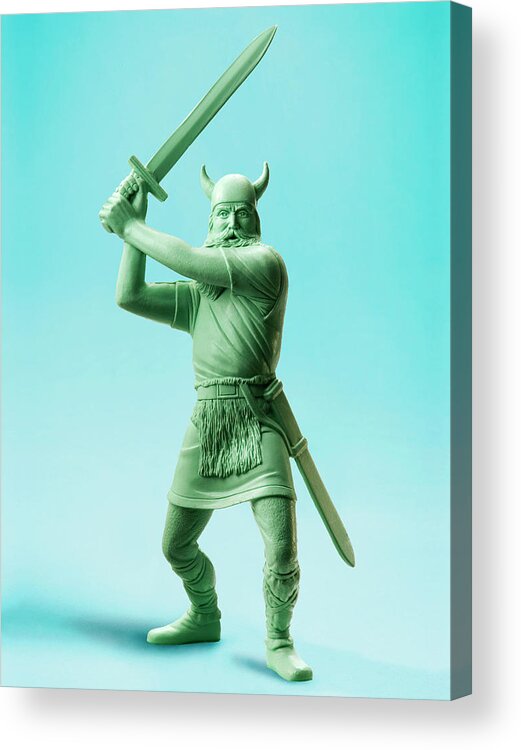 Ancient Acrylic Print featuring the drawing Viking Warrior #9 by CSA Images