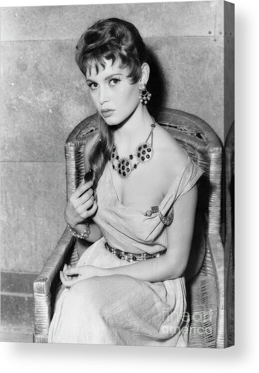 Mid Adult Women Acrylic Print featuring the photograph Actress Brigitte Bardot Wearing Movie by Bettmann
