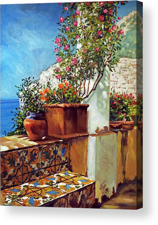 Landscape Acrylic Print featuring the painting Amalfi Coast Impressions by David Lloyd Glover