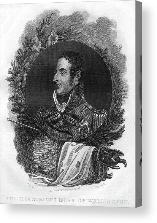 Engraving Acrylic Print featuring the drawing Arthur Wellesley, The 1st Duke by Print Collector