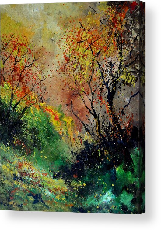 Landscape Acrylic Print featuring the painting Autumn today by Pol Ledent