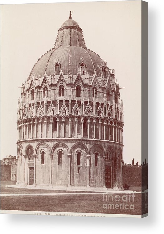 1880-1889 Acrylic Print featuring the photograph Baptistery Of Pisa by Bettmann