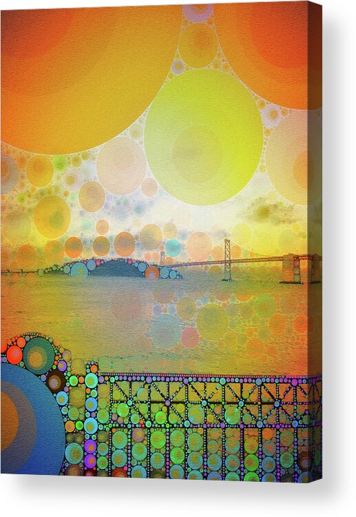 Percolatorapp Acrylic Print featuring the digital art Bay Bridge by Anne Thurston