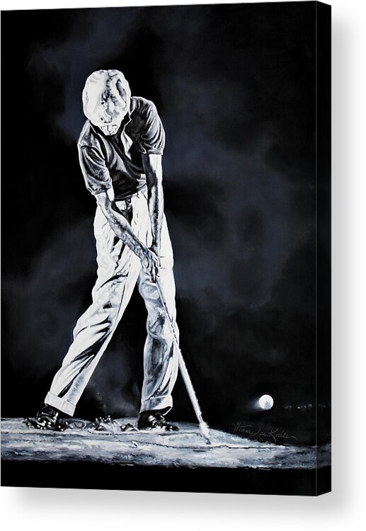 Golf Acrylic Print featuring the painting Ben Hogan Swing 3 by Hanne Lore Koehler