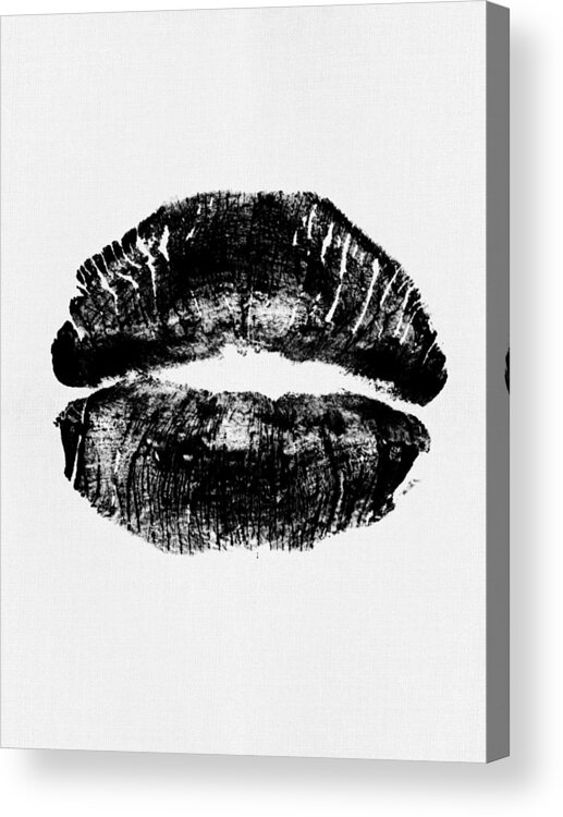 Black And White Acrylic Print featuring the mixed media Black Lips Print by Naxart Studio