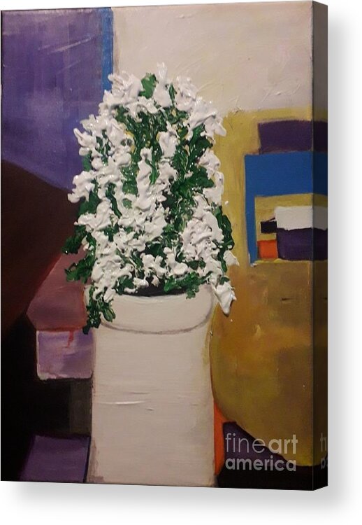 Acrylic Acrylic Print featuring the painting Blooming White by Denise Morgan