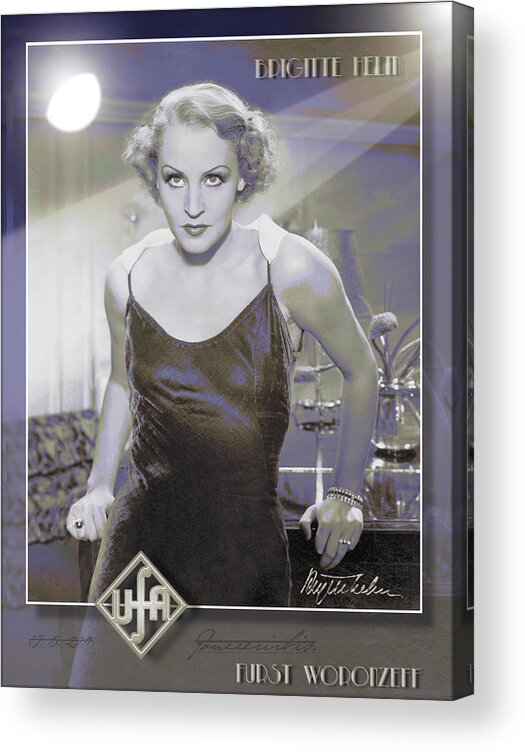 Brigitte Helm/ Portrait/ Digital Art/ Panzzerirbis/ Igor Panzzerirbis Pilshikov/ Acrylic Print featuring the digital art Brigitte Helm. Furst Woronzeff.1934. by Igor Panzzerirbis Pilshikov