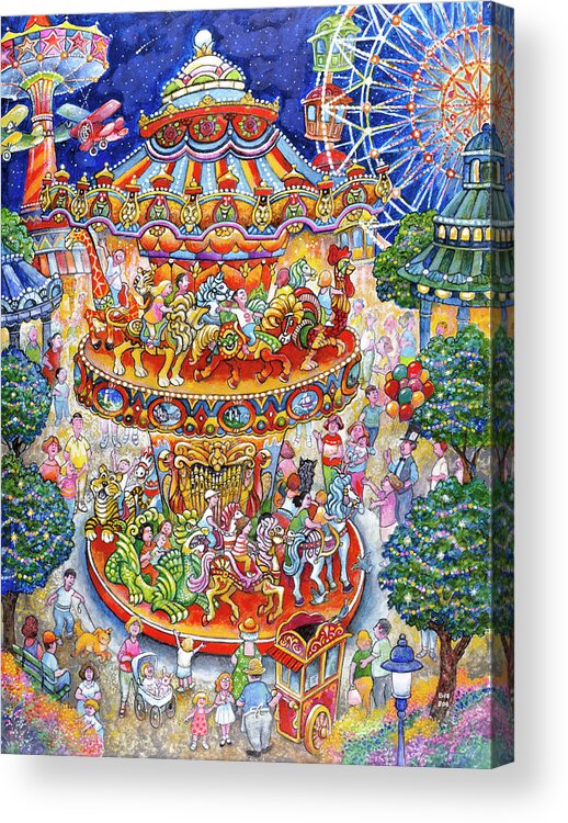 Carousel Dreams Acrylic Print featuring the painting Carousel Dreams by Bill Bell