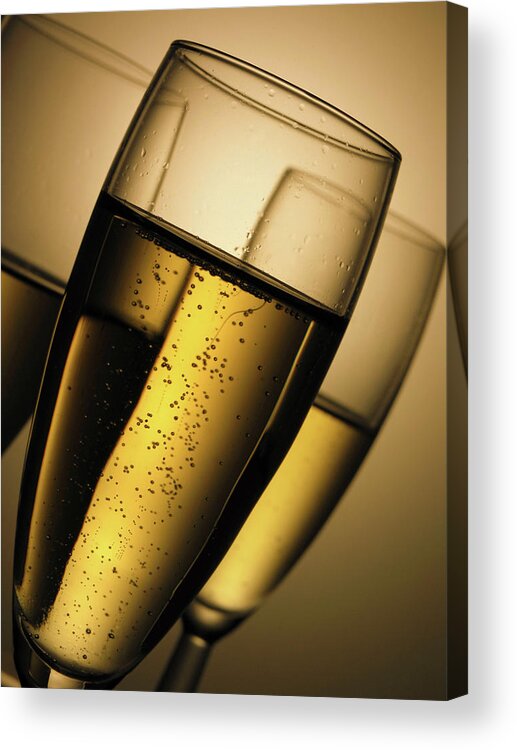 Alcohol Acrylic Print featuring the photograph Champagne Glasses Drinks by Caracterdesign