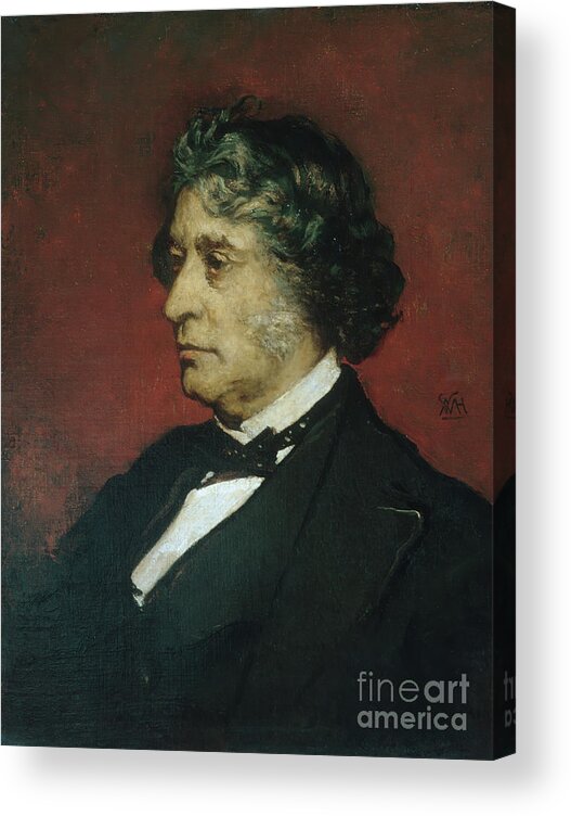 Oil Painting Acrylic Print featuring the drawing Charles Sumner by Heritage Images