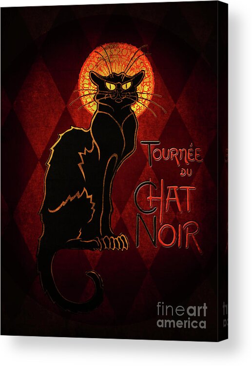 Chat Noir Acrylic Print featuring the digital art Chat Noir by Shanina Conway