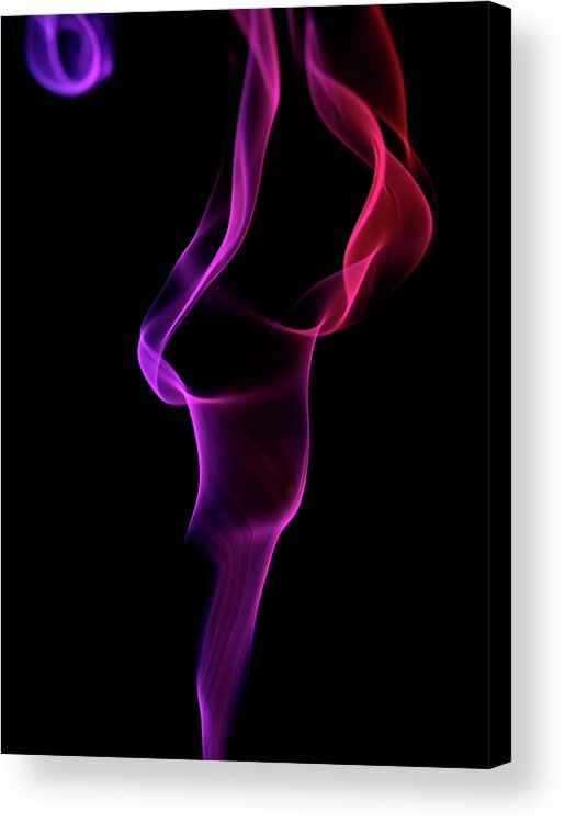 Spooky Acrylic Print featuring the photograph Coloured Smoke On Black Background by Biwa Studio