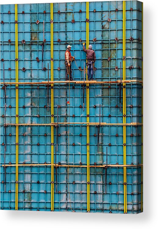 Industry Acrylic Print featuring the photograph Construction Worker by Emir Ba?c?