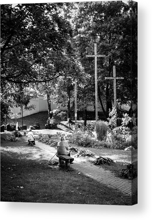 Black And White Acrylic Print featuring the photograph Contemplation by Mary Lee Dereske
