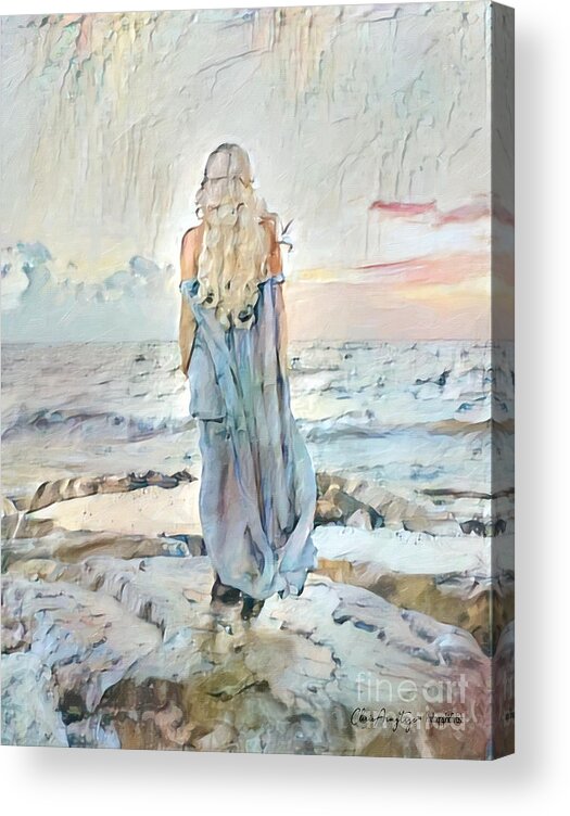 Woman Acrylic Print featuring the digital art Desolate or Contemplative by Chris Armytage