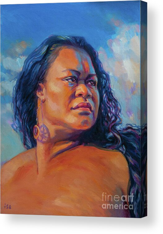 Woman Acrylic Print featuring the painting Pele's Dignity by Isa Maria