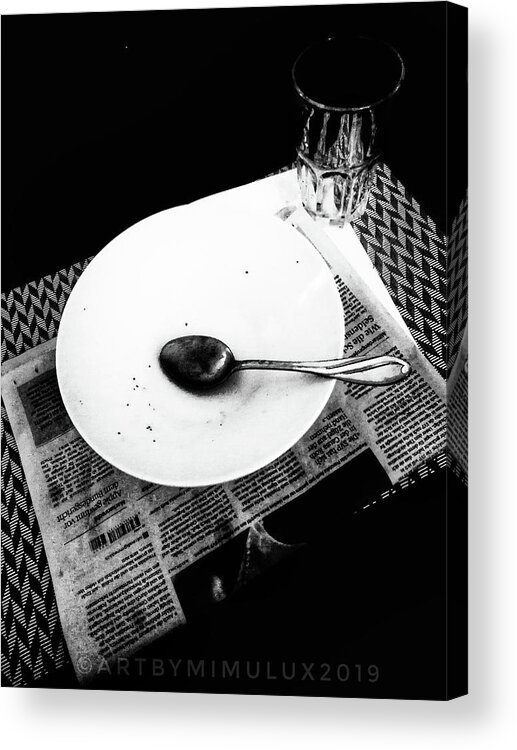 Dinner Acrylic Print featuring the photograph Dinner for One by Mimulux Patricia No