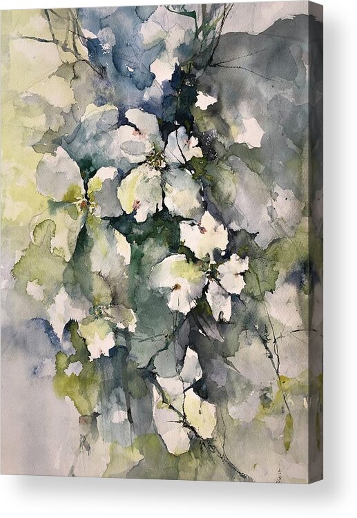 He Is Risen Acrylic Print featuring the painting Dogwoods by Robin Miller-Bookhout